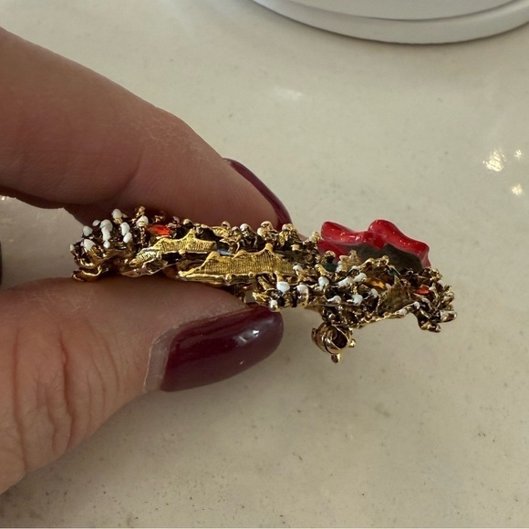 ART Arthur Pepper vintage Christmas wreath brooch - Picture 6 of 10